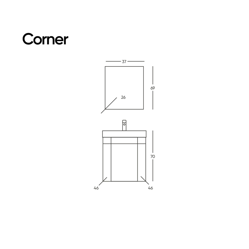 Corner 46 Antrasit Takım