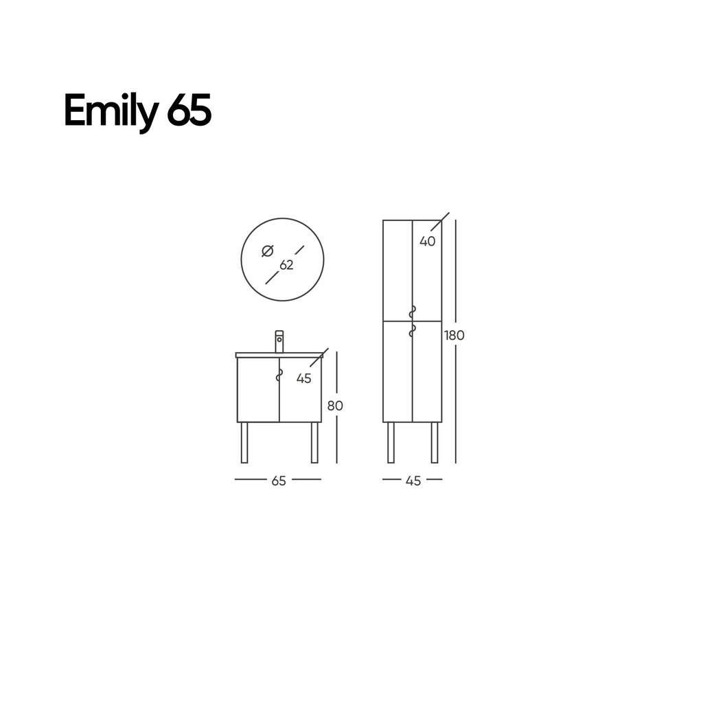 Emily 65 Beyaz Takım