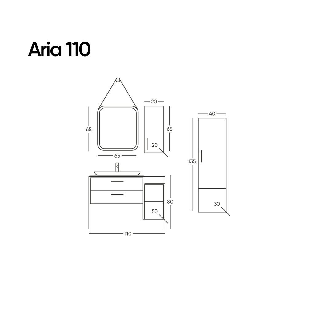 Aria 110 Antrasit/Beyaz Takım