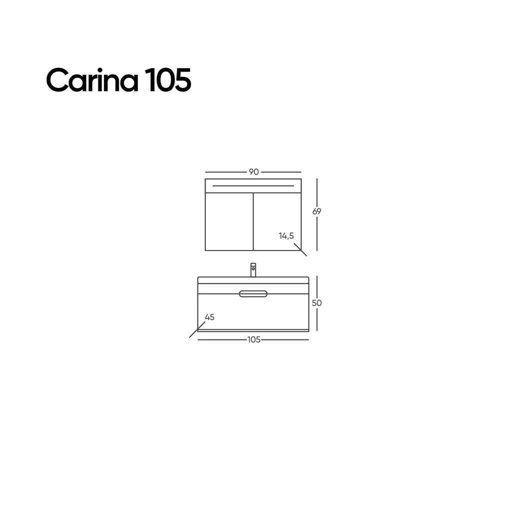 Carina 105 Antrasit/Beyaz Takım