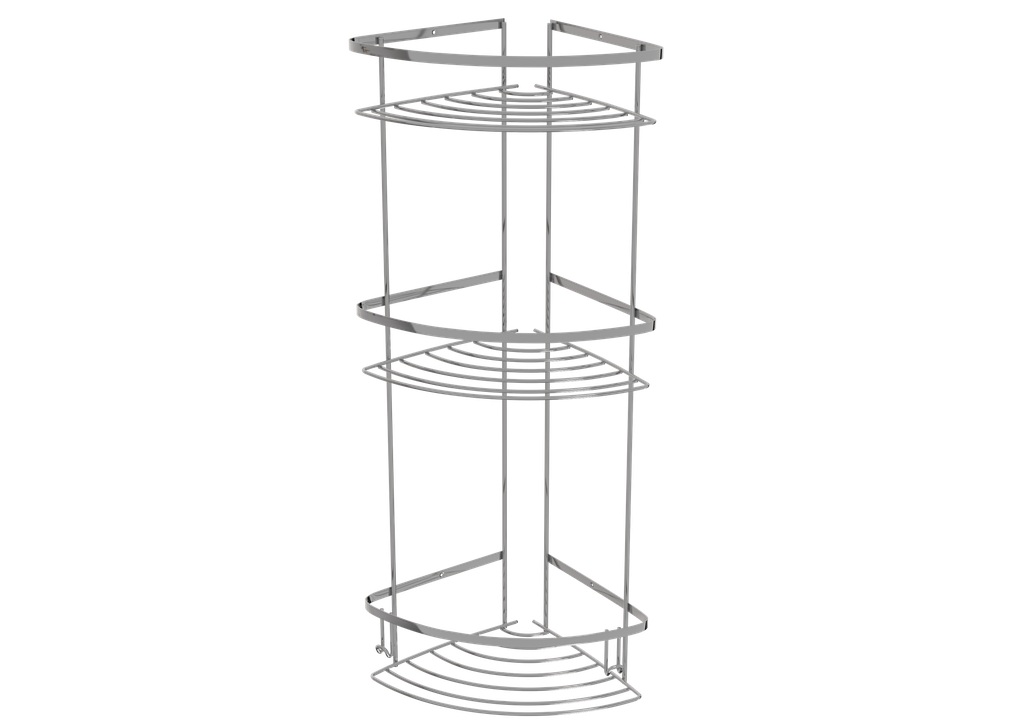 Paslanmaz Üçlü Köşe Raf Krom 55103