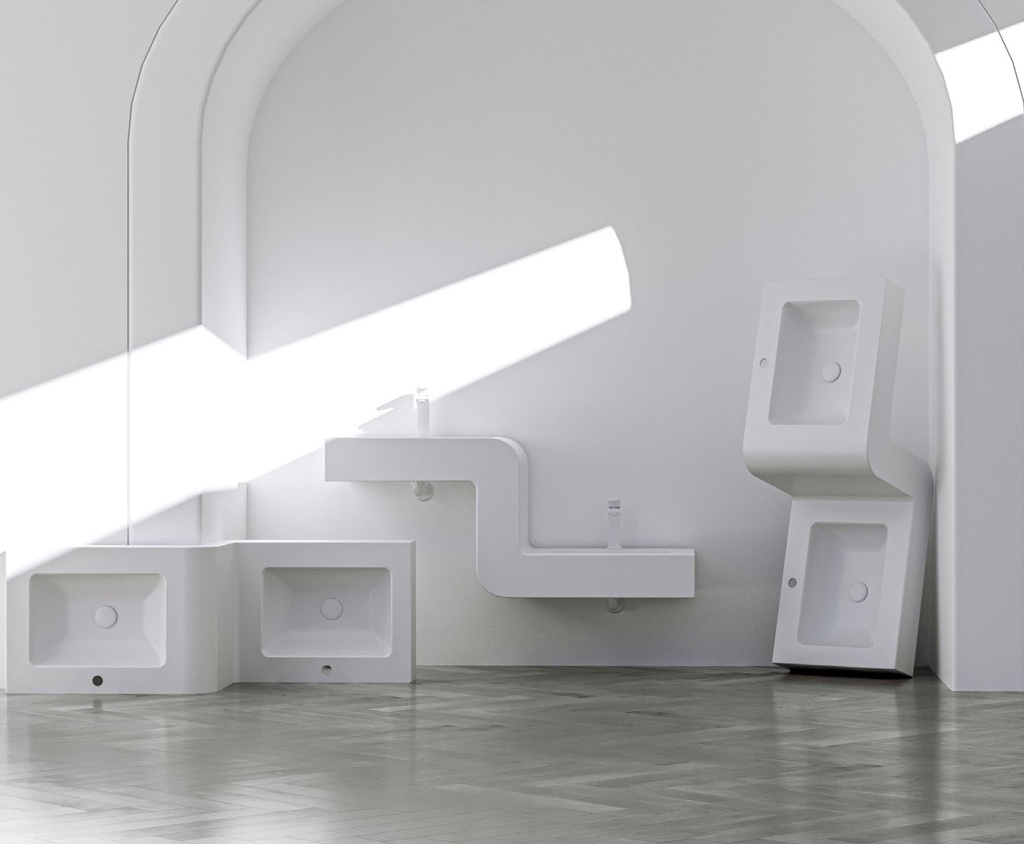 Family 128 Beyaz Akrilik Lavabo Sağ Takım