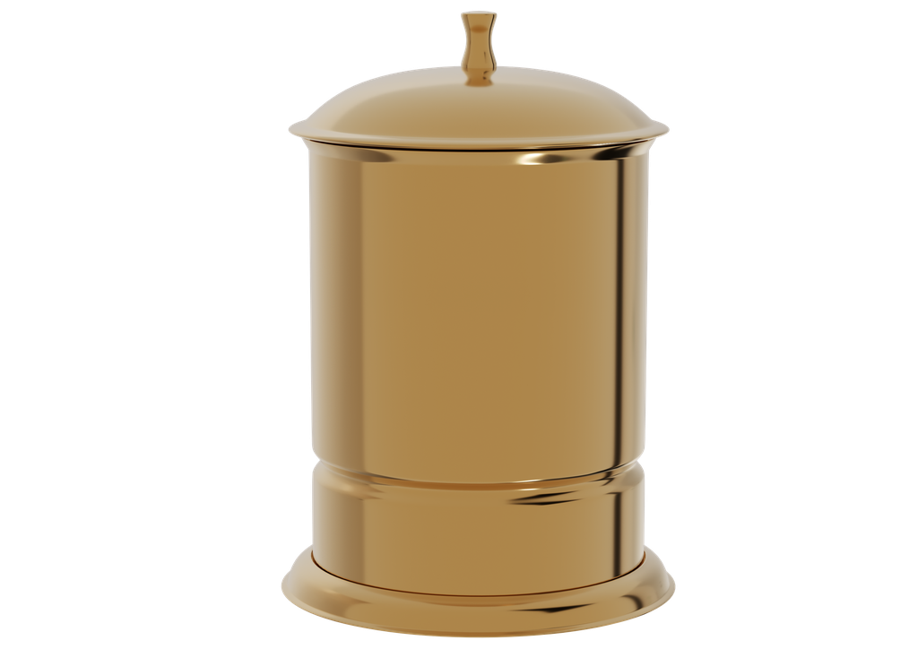 [10TBA.KLX.CKO.56305-A] Kapaklı Lüx Çöp Kovası Altın 56305-A