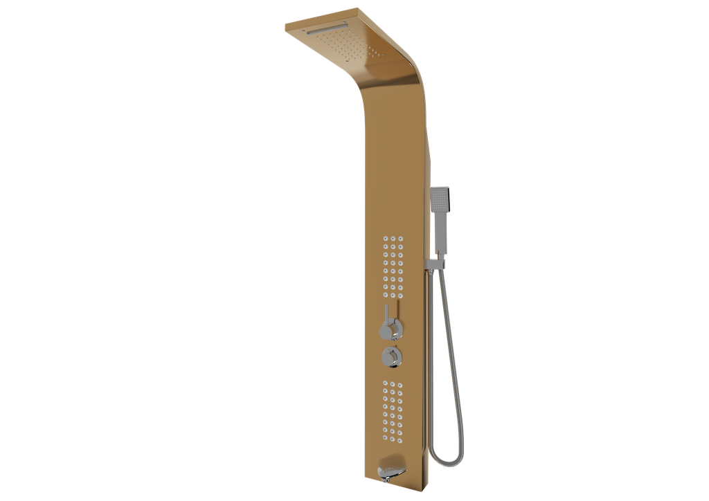 [10TDS.CUB.PND.44100-A] Cubic Panel Duş Altın 44100-A