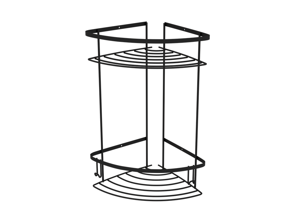 [10TSN.PAS.İKR.55102-S] Paslanmaz İkili Köşe Raf Siyah 55102-S