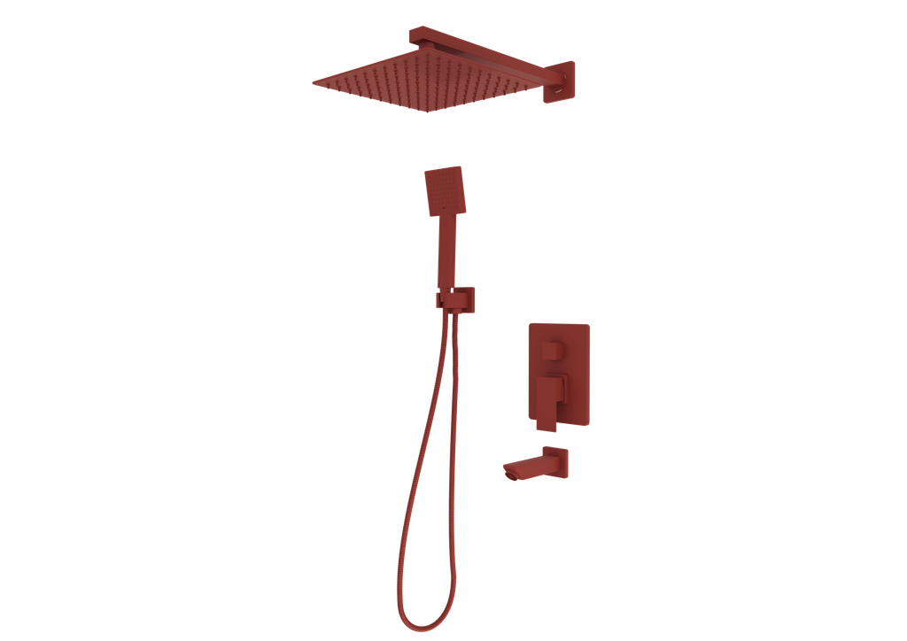 [10TDS.ANK.KDS.20300-KR] Ankastre Kare Duş Ünitesi 3 Yönlü Kiremit 20300-Kr