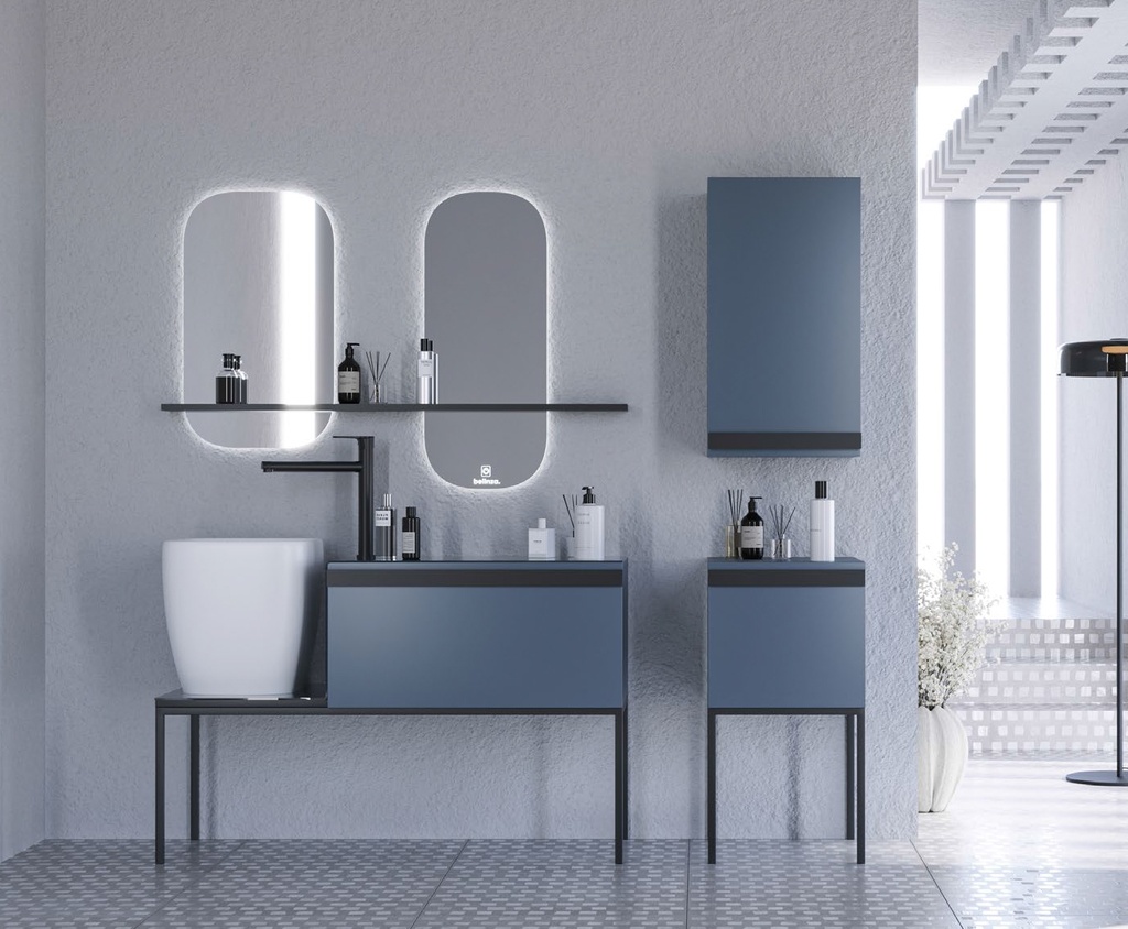 [LZZ045V0TK.84B84B] Luzzi 45 Alaska Mavi Boy Dolap Takım